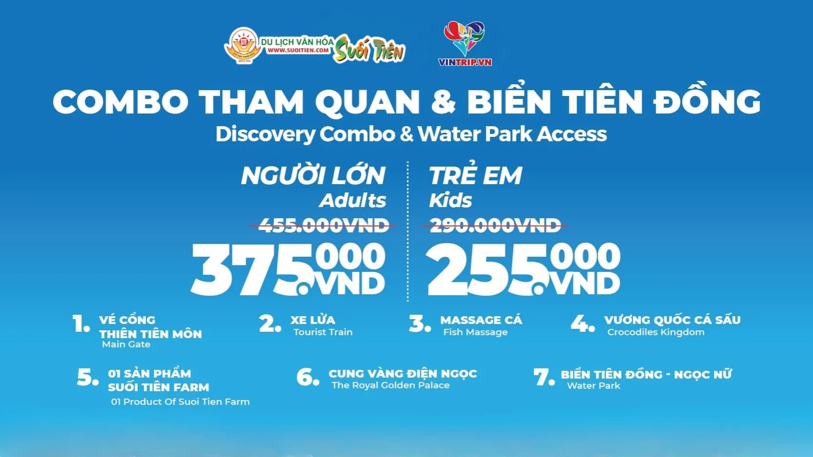 Hình ảnh Vé Combo Tham Quan + Công Viên Nước Suối Tiên