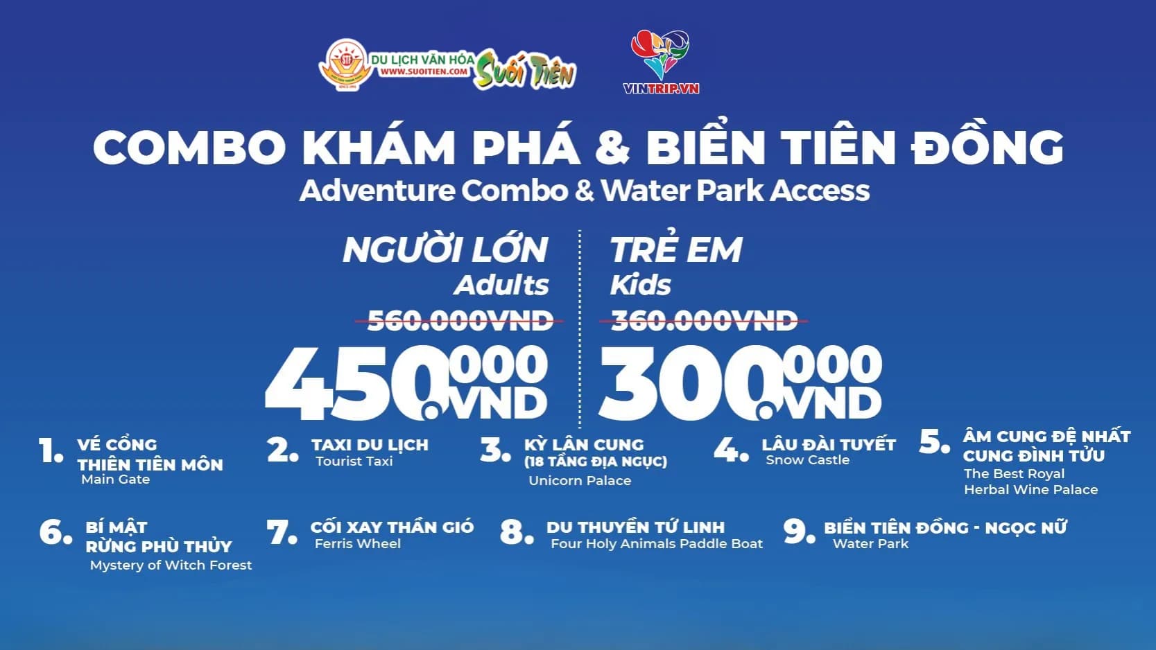 Hình ảnh Vé Combo Khám Phá + Công Viên Nước Suối Tiên